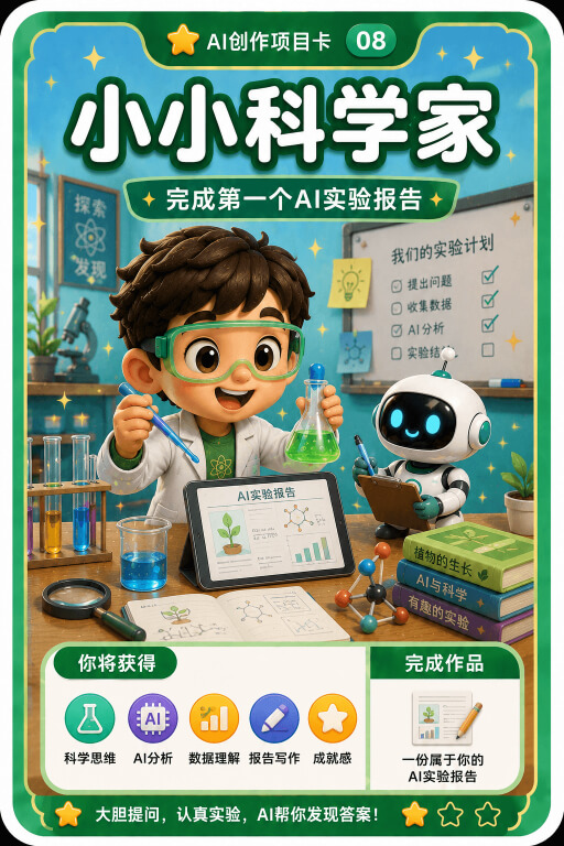 AI创作成就卡片：小小科学家